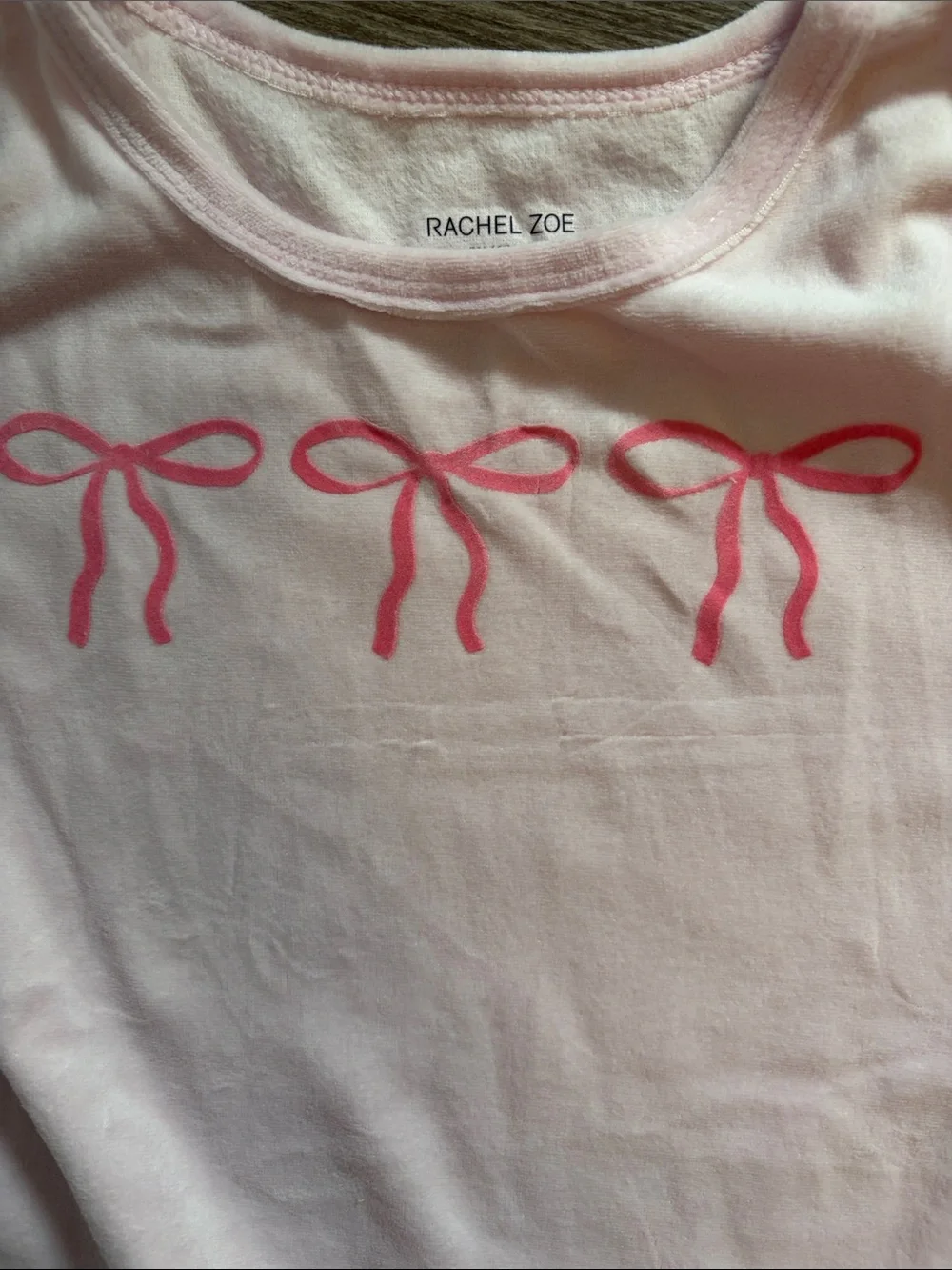 Rachel Zoe Light Pink Girls' Pajama Set with Bow Accents Size 8 NWT